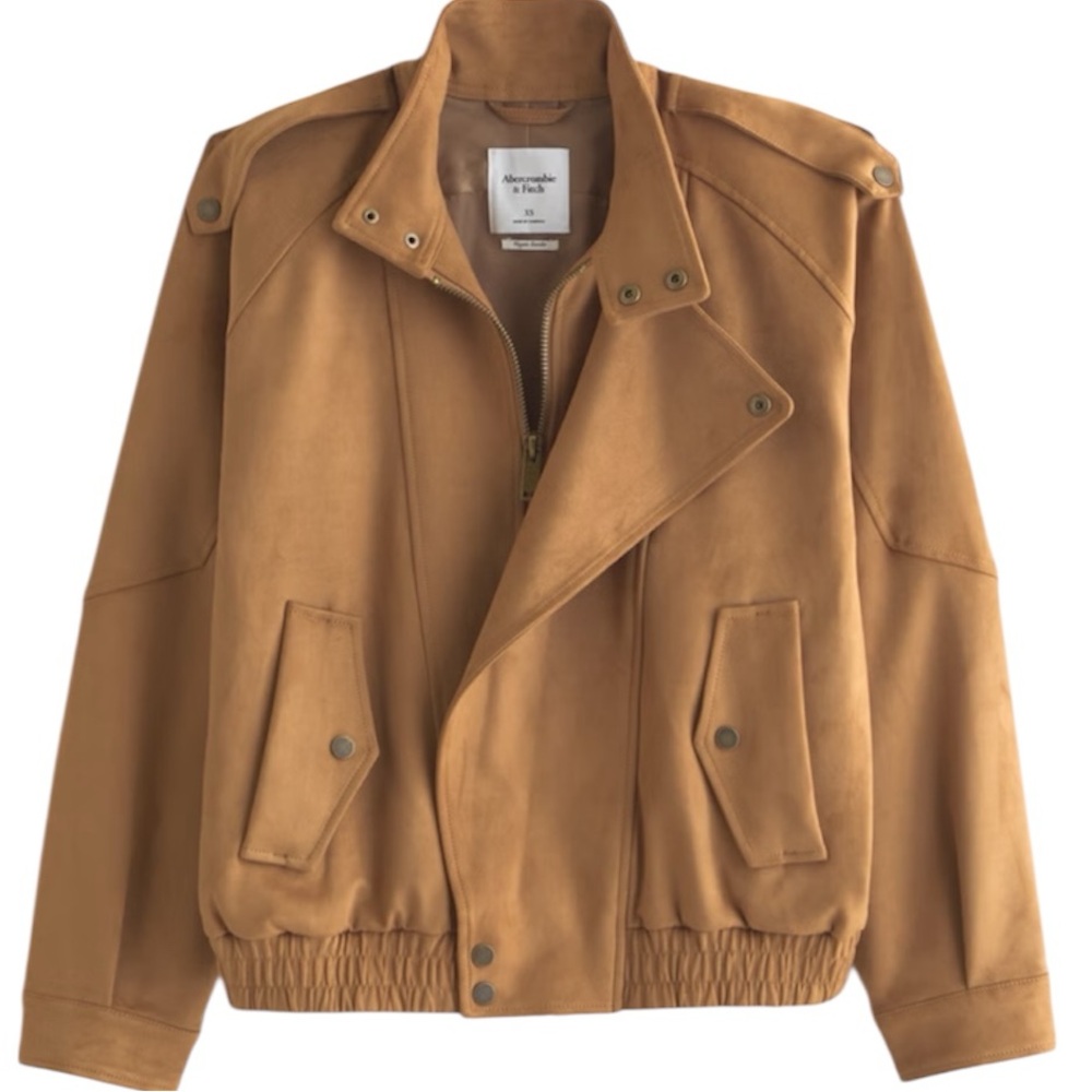 Abercrombie Vegan Suede Women’s Oversized Bomber Jacket New With Tags